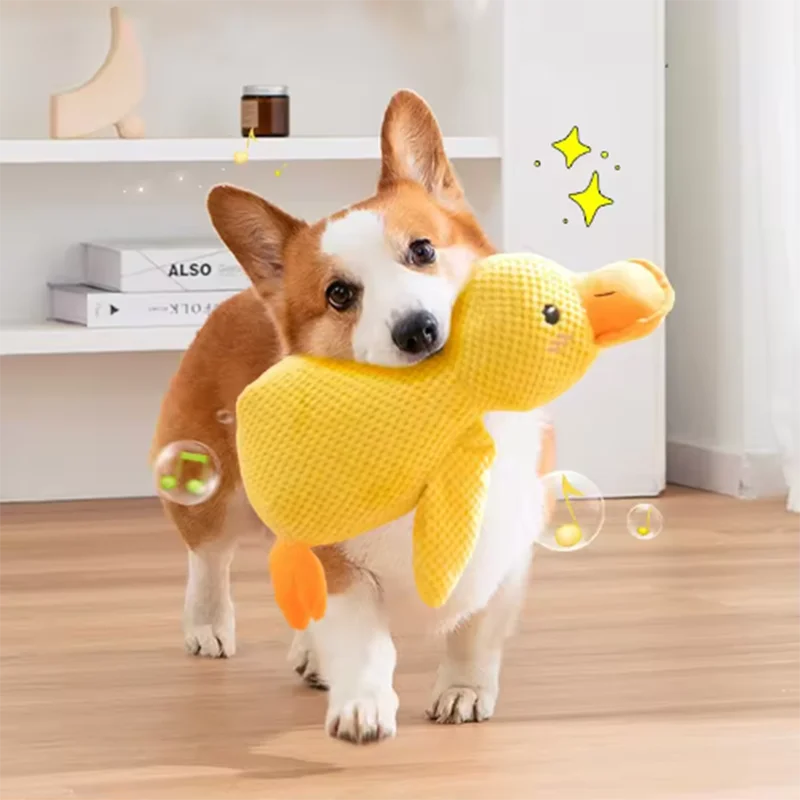 dog sleeping with a dog hug duck toys to relieve boredom of little yellow duck pet interactive plush doll pet supplies dog sleeping with a dog hug duck toys to relieve boredom of little yellow duck pet interactive plush doll pet supplies
